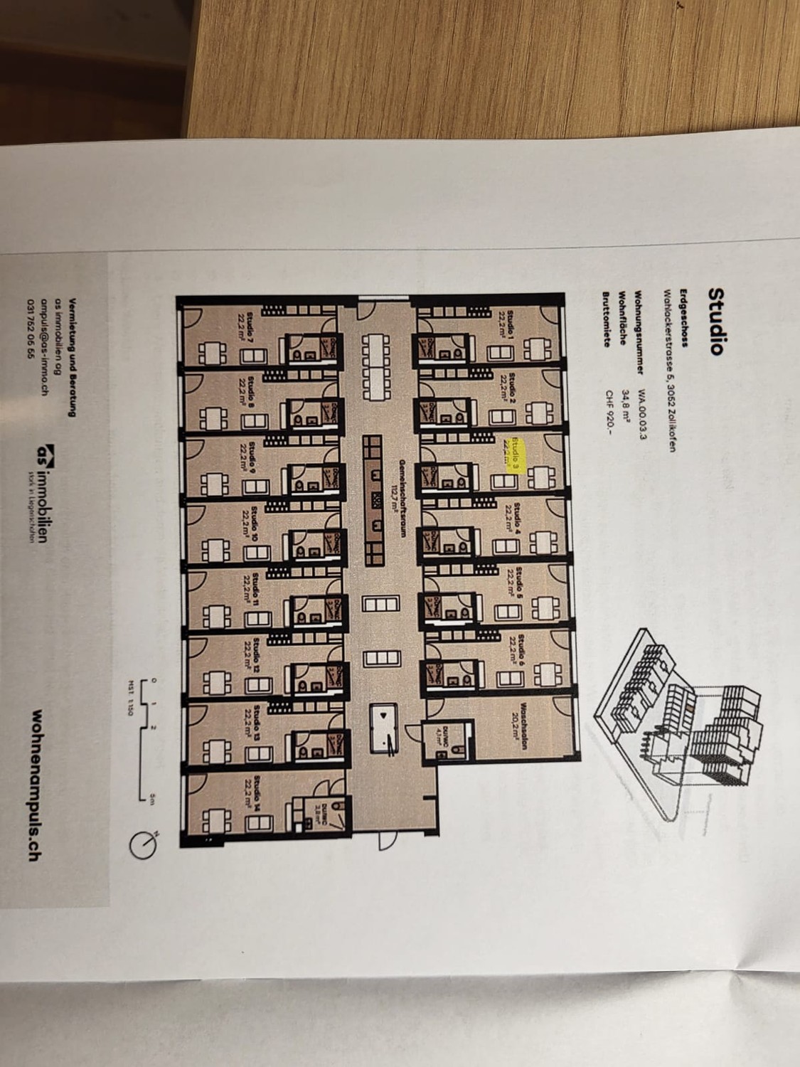 1 room apartment