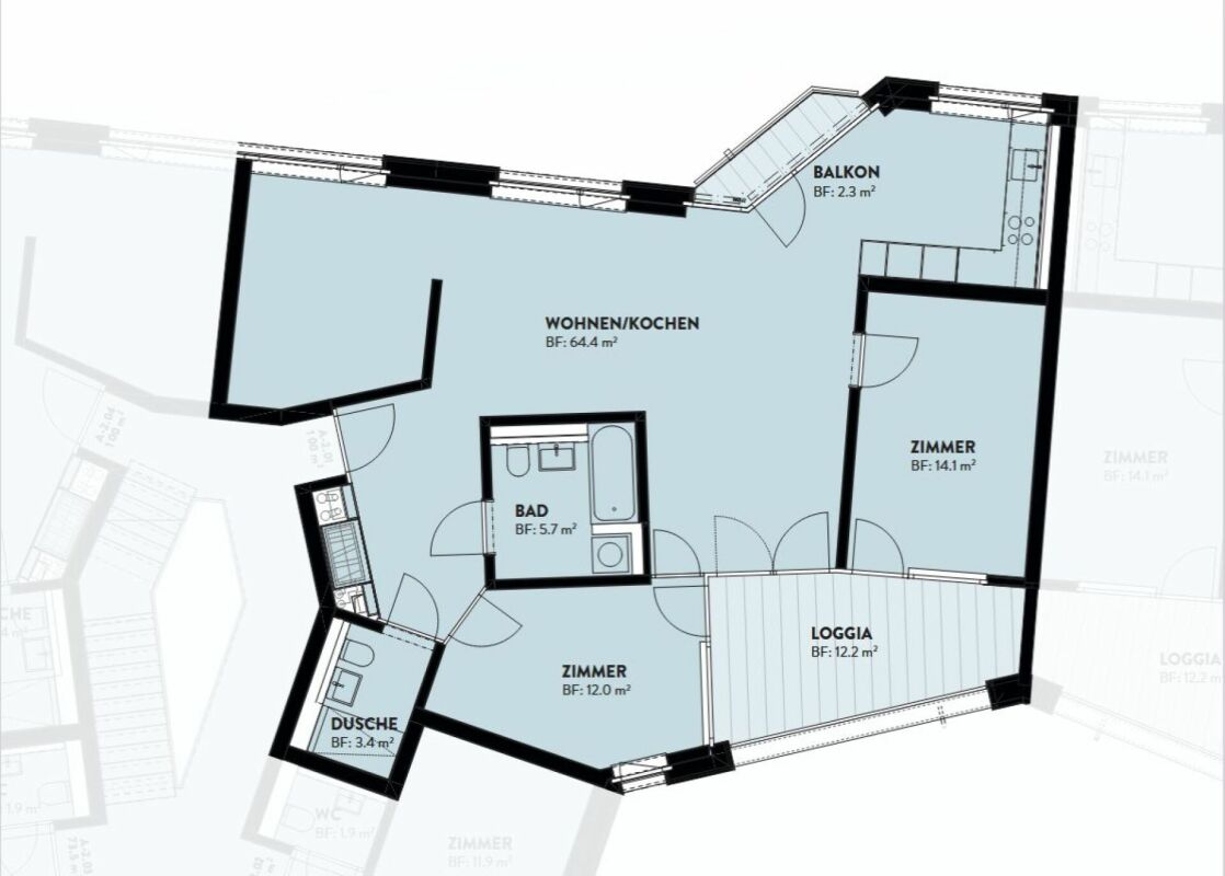 3 ½ rooms apartment