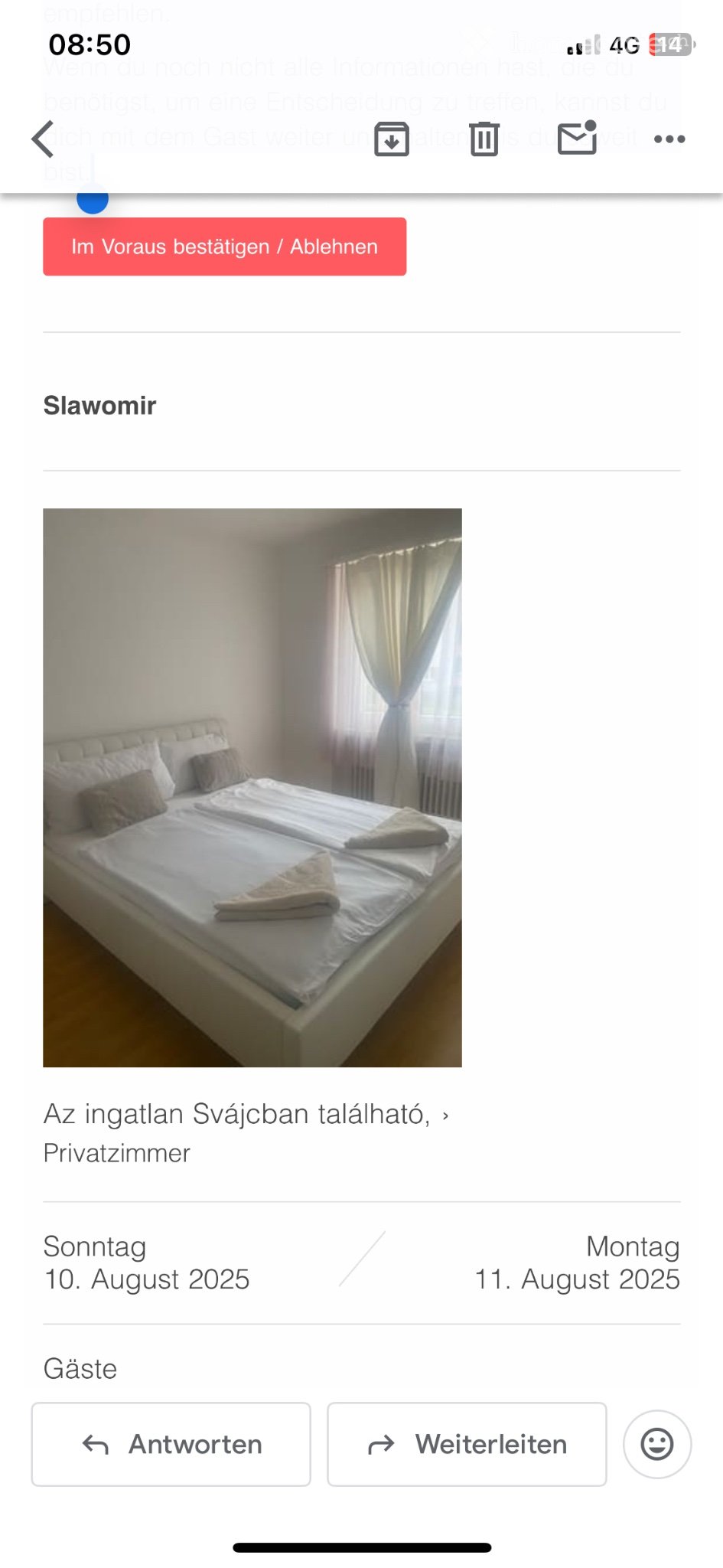 1 stanza camera singola