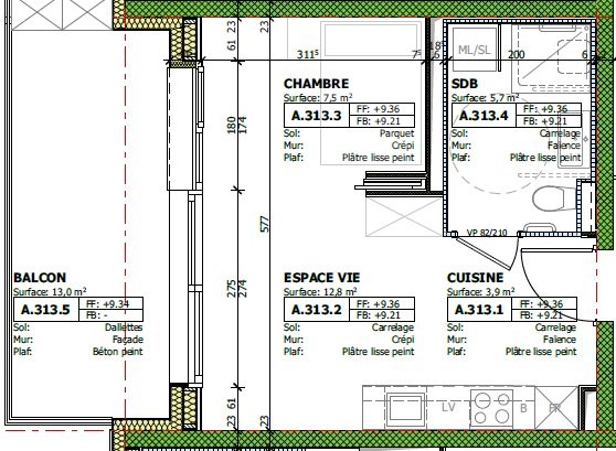 1 ½ rooms apartment