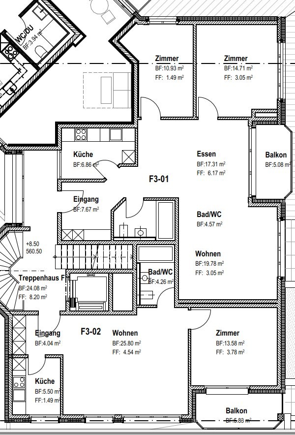 Appartement de 3 ½ pièces