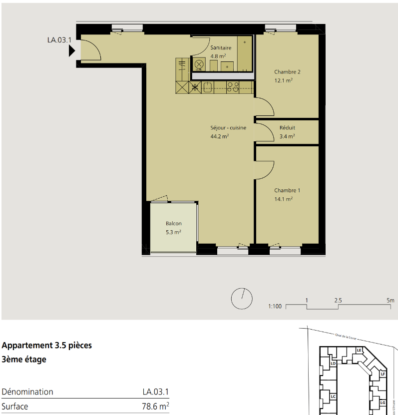 Appartamento di 3 ½ locali