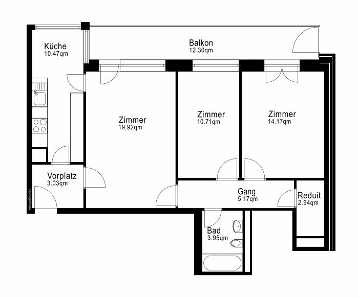 3 ½ pièces appartement