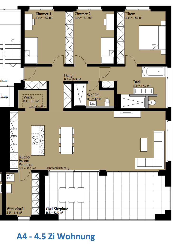 2 ½ rooms apartment