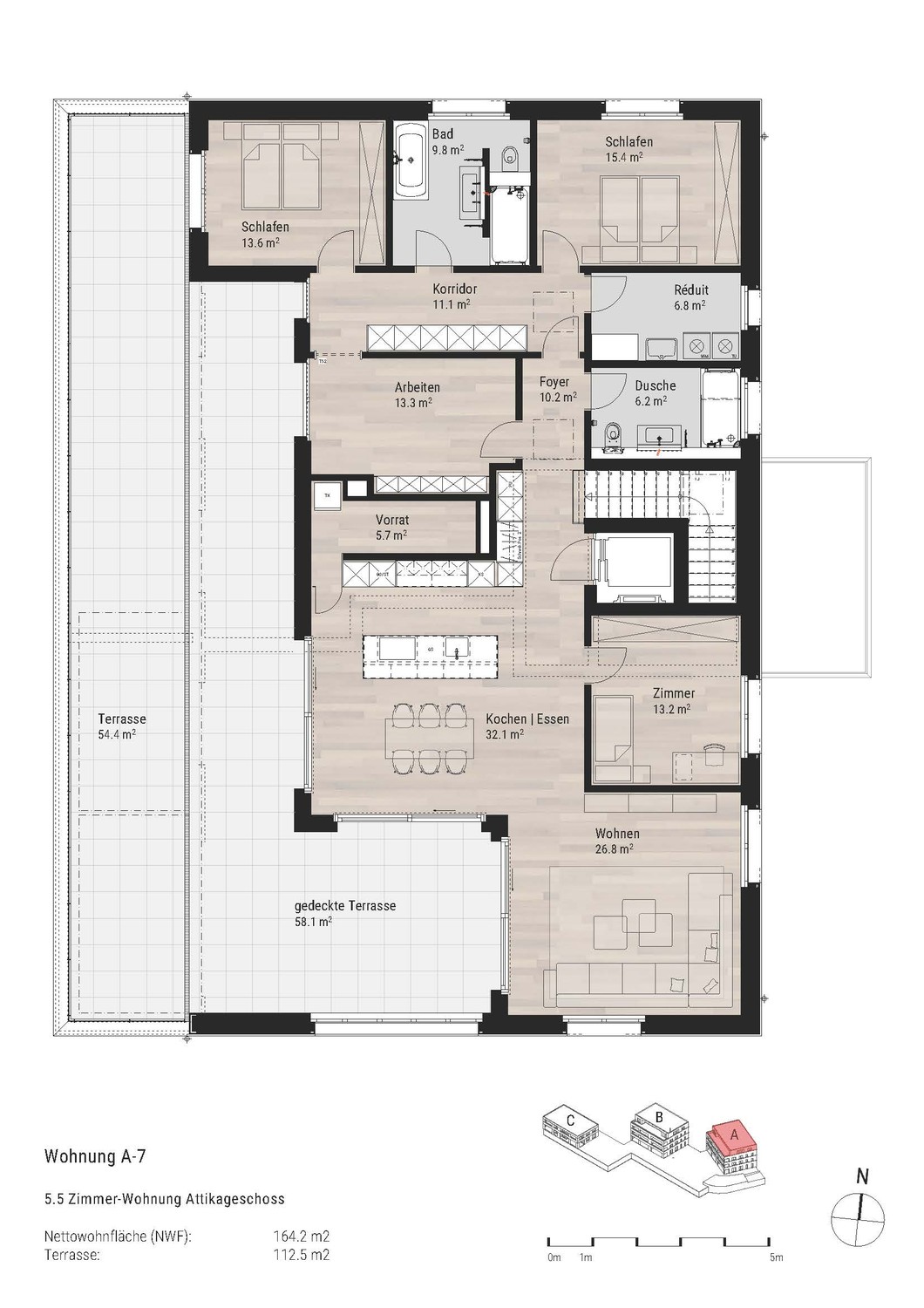 5 ½ rooms attic flat, Foto 1 von 4