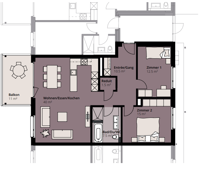 3 ½ rooms apartment
