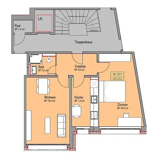 Appartement de 2 ½ pièces