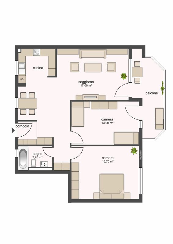 3 ½ rooms apartment