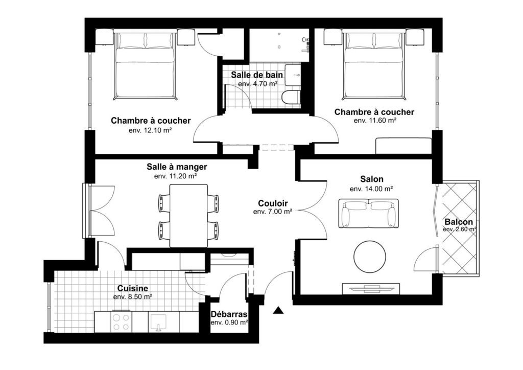 3 ½ rooms apartment