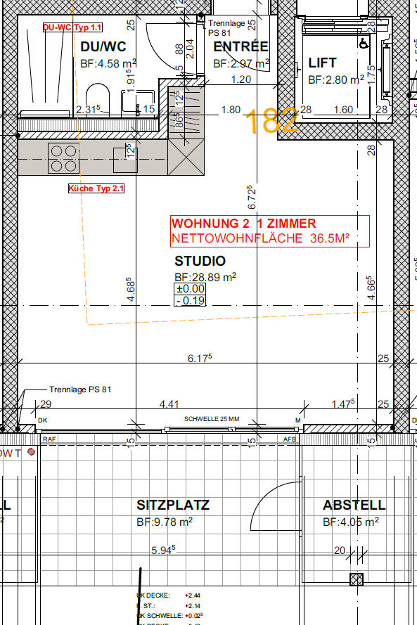 1 ½ rooms apartment