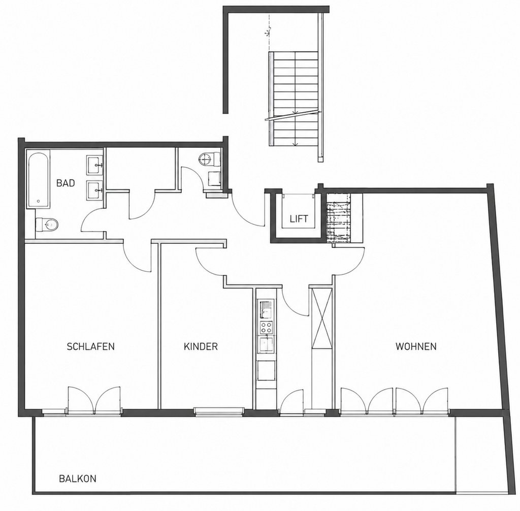 3 pièces appartement