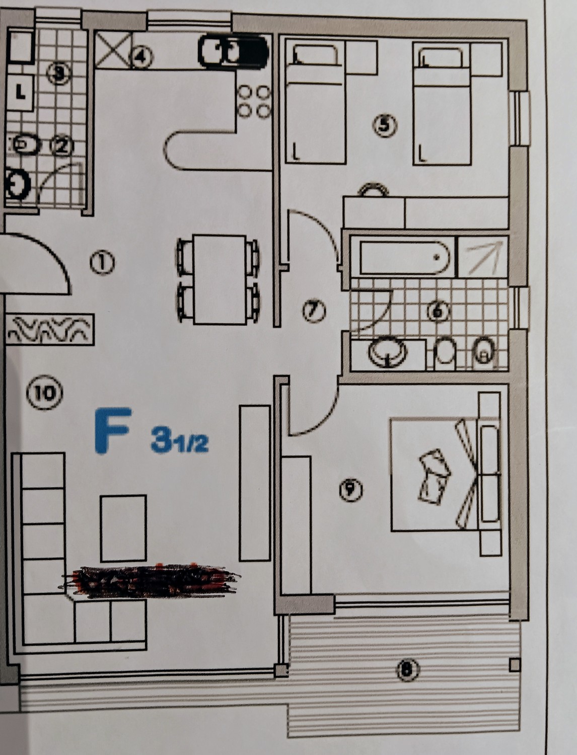 3 ½ rooms apartment