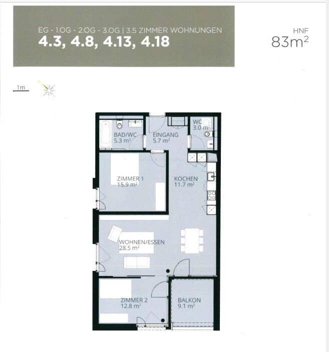 3 ½ rooms apartment, photo 8 of 9