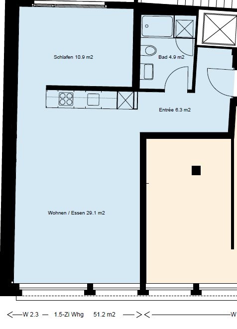 1 ½ pièces appartement