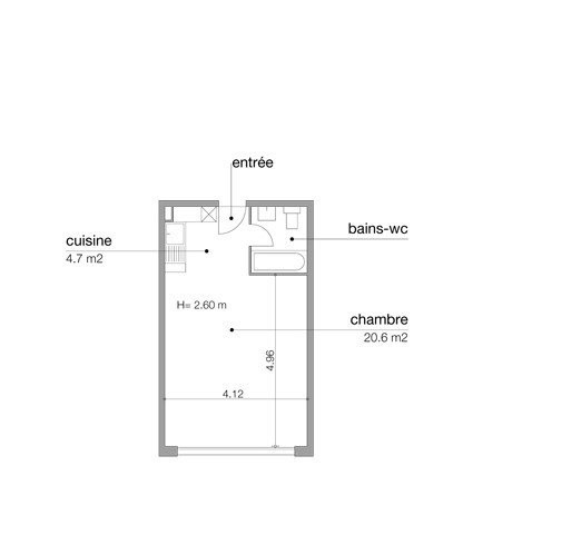 2 rooms furnished flat