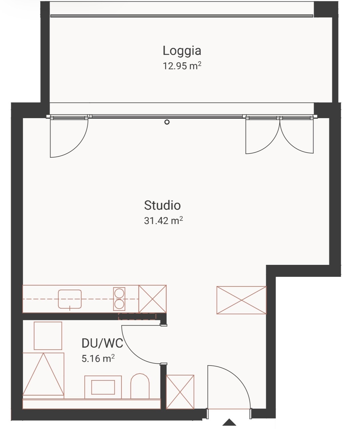 1 ½ rooms apartment