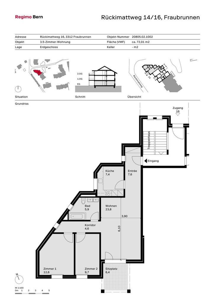 3 ½ pièces appartement