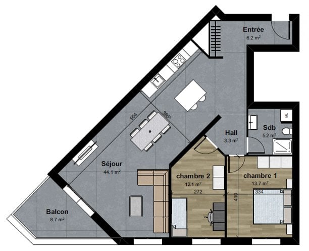 3 ½ Zimmer Wohnung","description":"3.5-Zimmer-Wohnung westlich des Stadtzentrums von Sierre (ch. des Vendanges 5). Qualitätsbau, Südausrichtung, hell, Bergblick. Nähe zum Bahnhof (15 Min. zu Fuss), zum Stadtzentrum und zu allen Annehmlichkeiten. Autobahnanschlüsse in 3 Min.   
  
Beschreibung: geleg