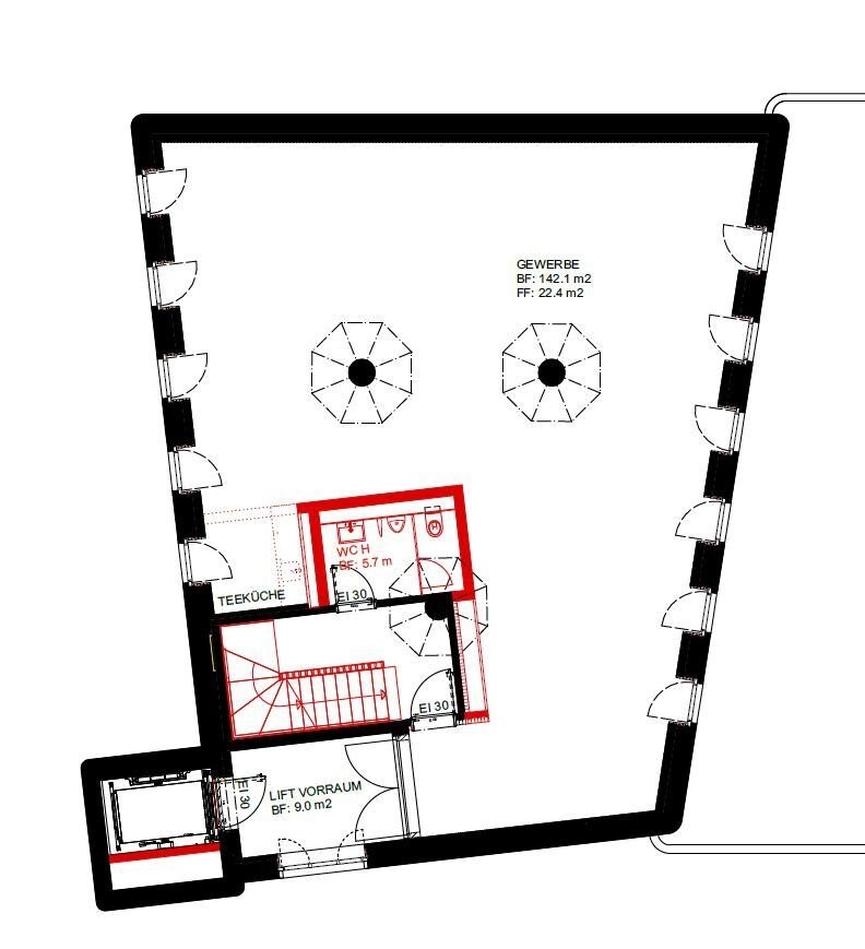 142m² office
