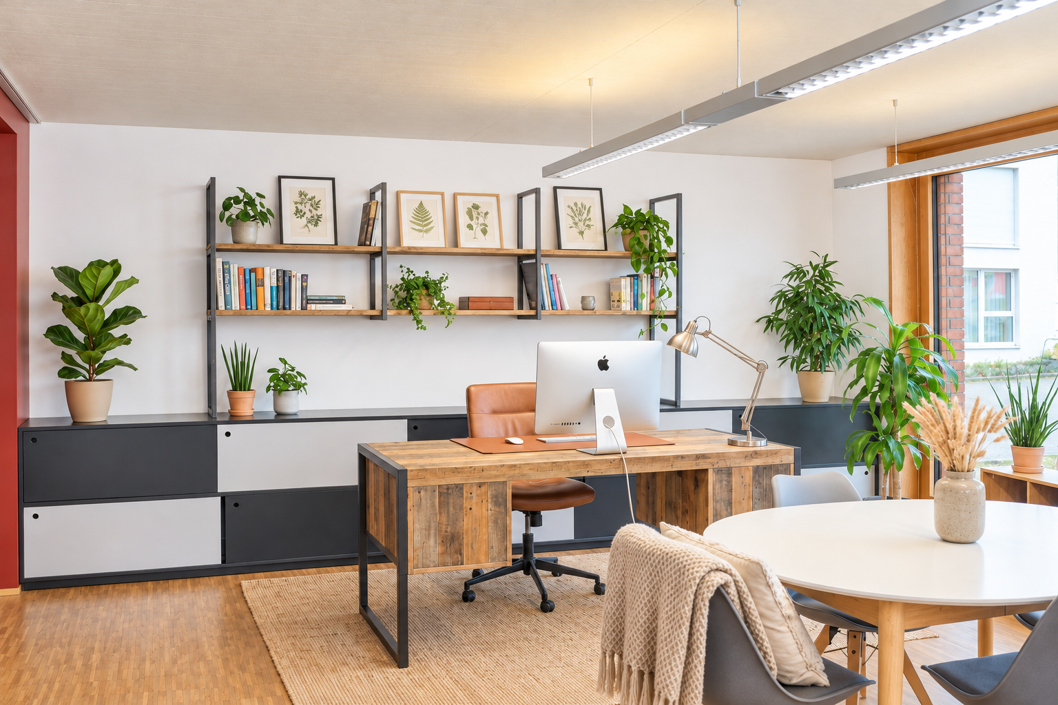 "Büro mit Blick in den Bambusgarten – alles inklusive, auch Parkplatz & Reinigung"