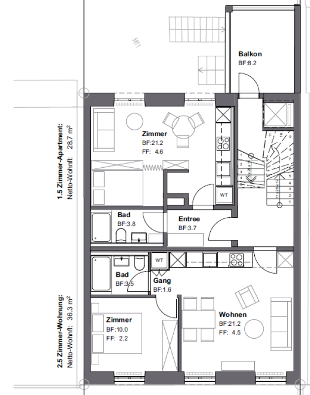 1 ½ rooms furnished flat, Foto 6 von 6