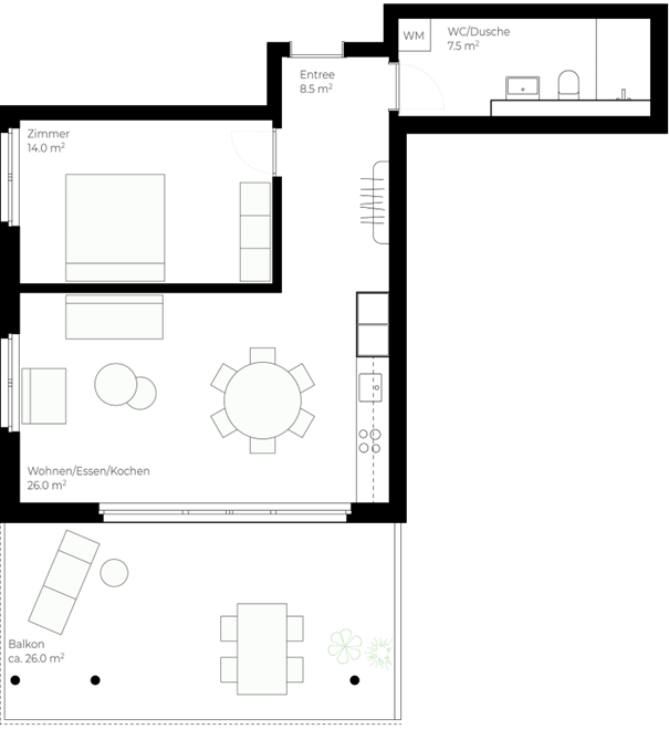 2 ½ rooms apartment, photo 5 sur 5
