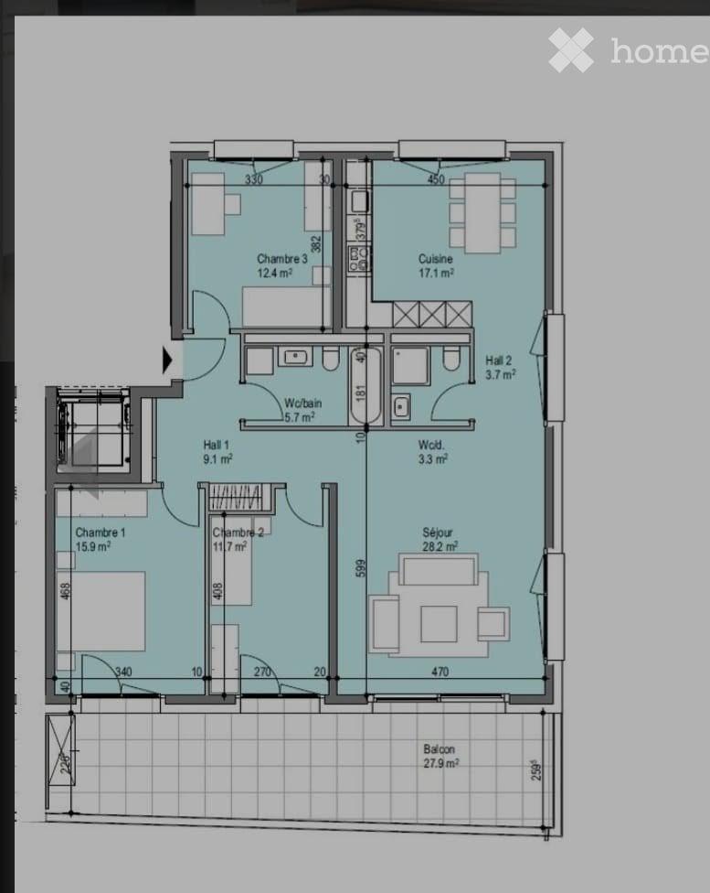 Appartement de 2 ½ pièces