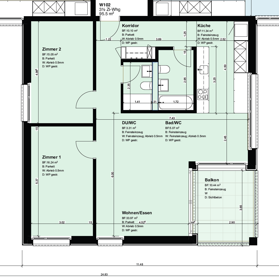 Appartement de 3 ½ pièces