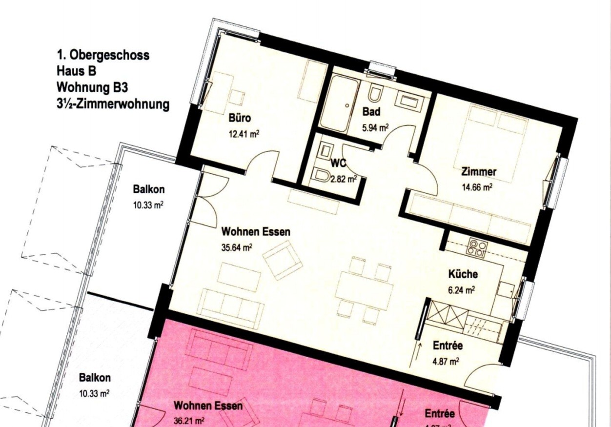 3 ½ pièces appartement