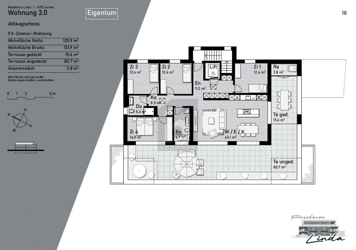 Appartement en attique de 5 ½ pièces