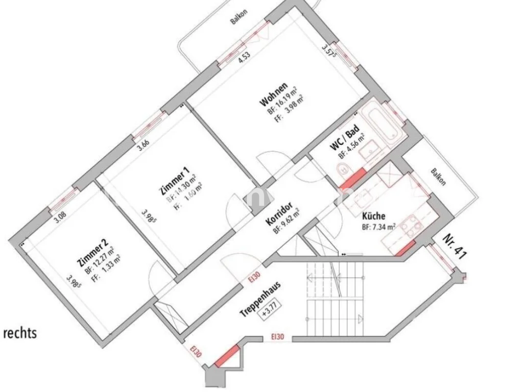 Appartement de 3 ½ pièces