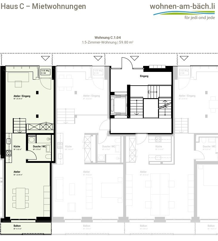 1 ½ rooms apartment