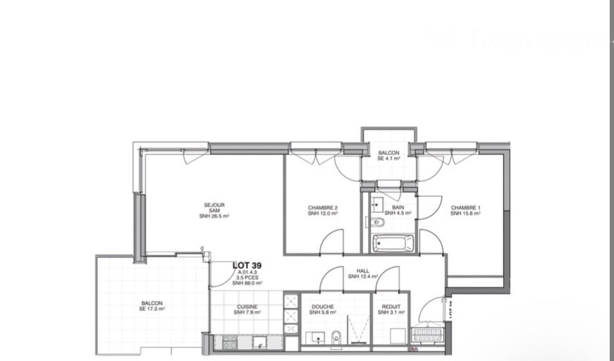 3 rooms apartment