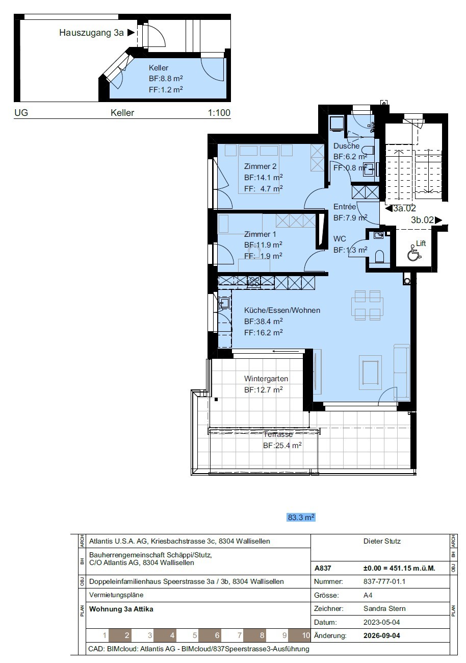 Appartement en attique de 3 ½ pièces
