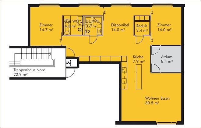 3 ½ rooms attic flat