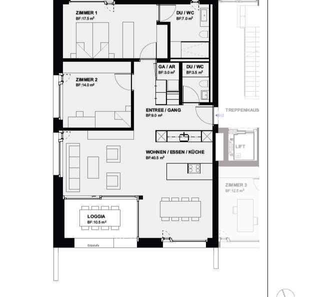 Appartement de 3 ½ pièces