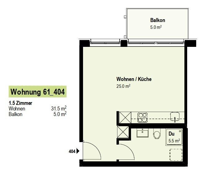 1 ½ rooms apartment, Foto 7 von 7
