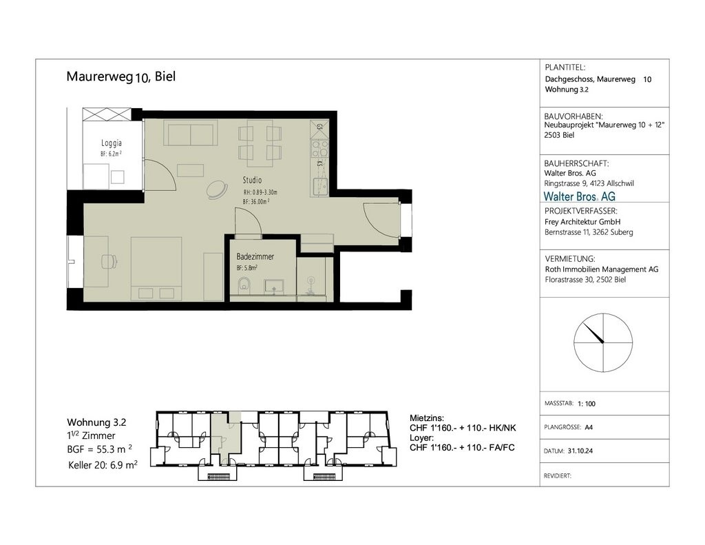 1 ½ rooms apartment