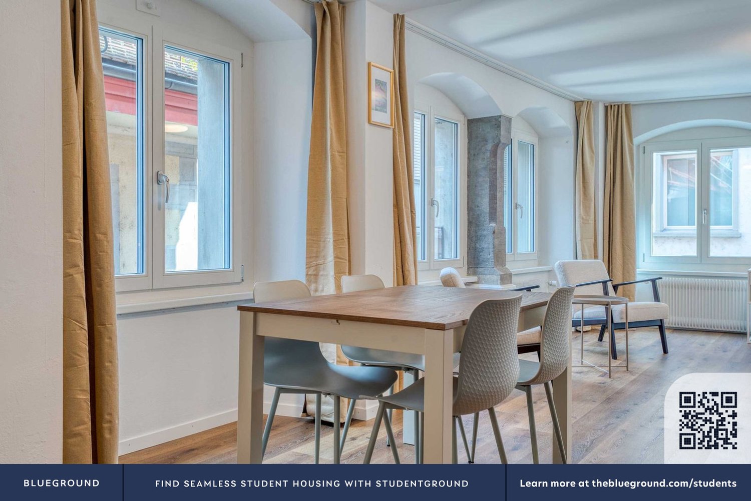 3 rooms furnished flat