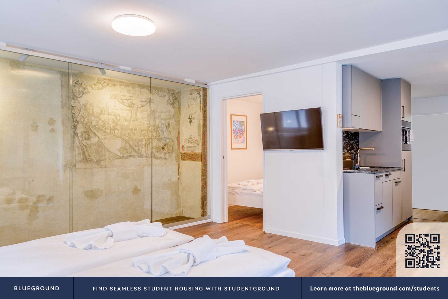 3 rooms furnished flat