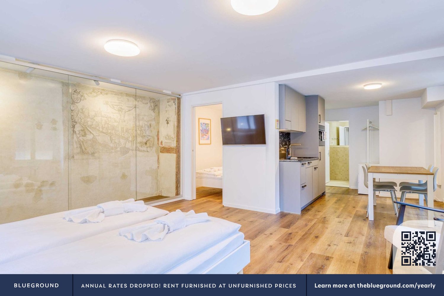 3 rooms furnished flat