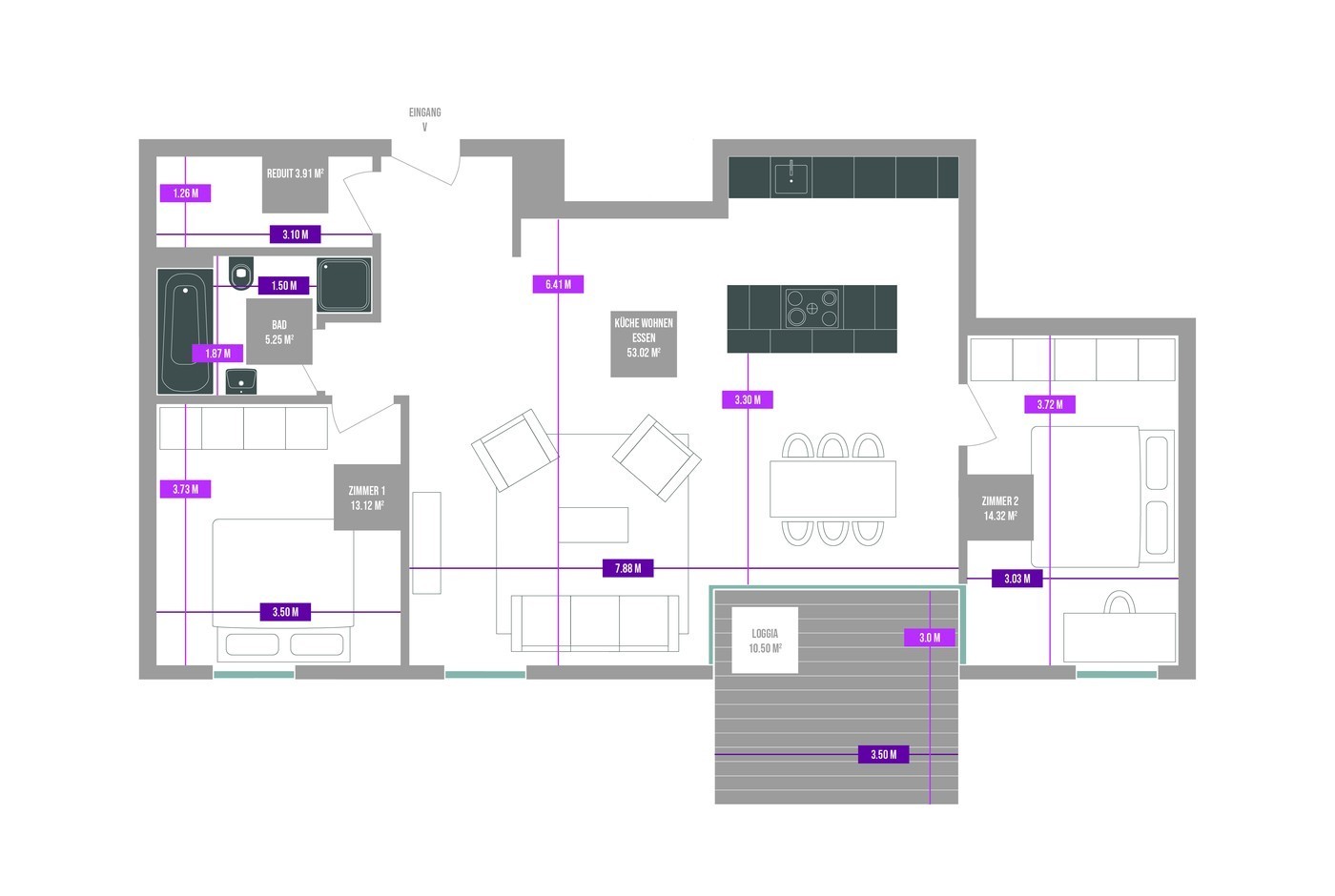 Appartement de 3 ½ pièces
