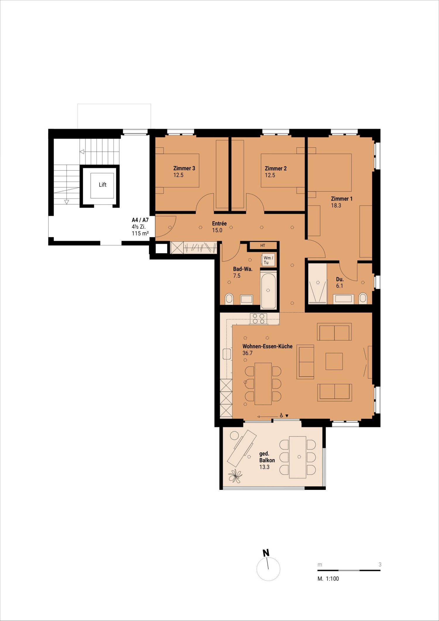 Appartamento di 4 ½ locali, foto 7 di 8