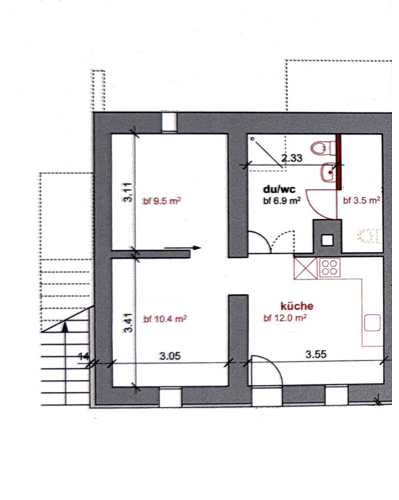 1 ½ rooms apartment