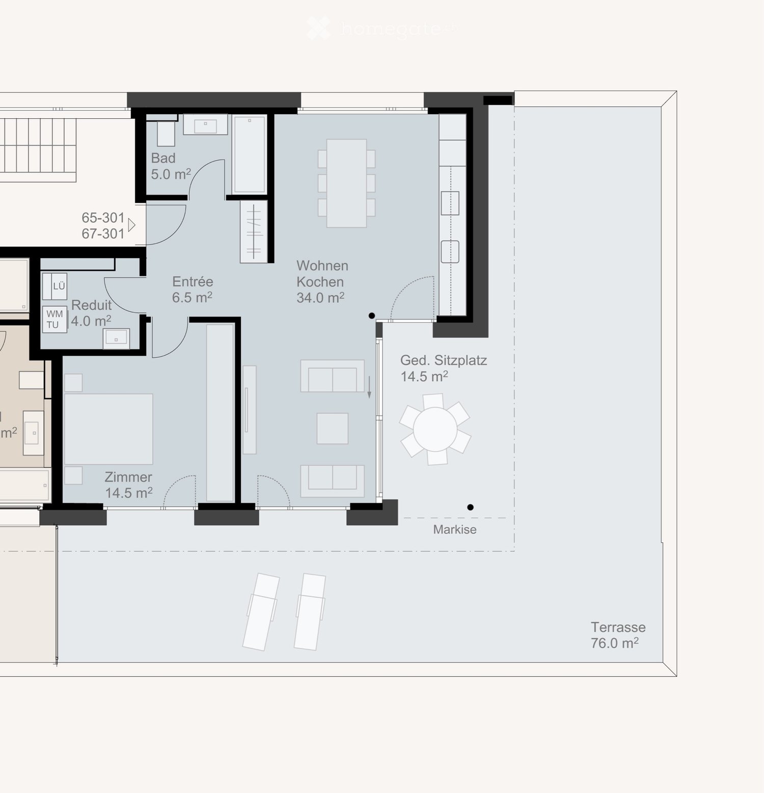 Appartement de 2 pièces