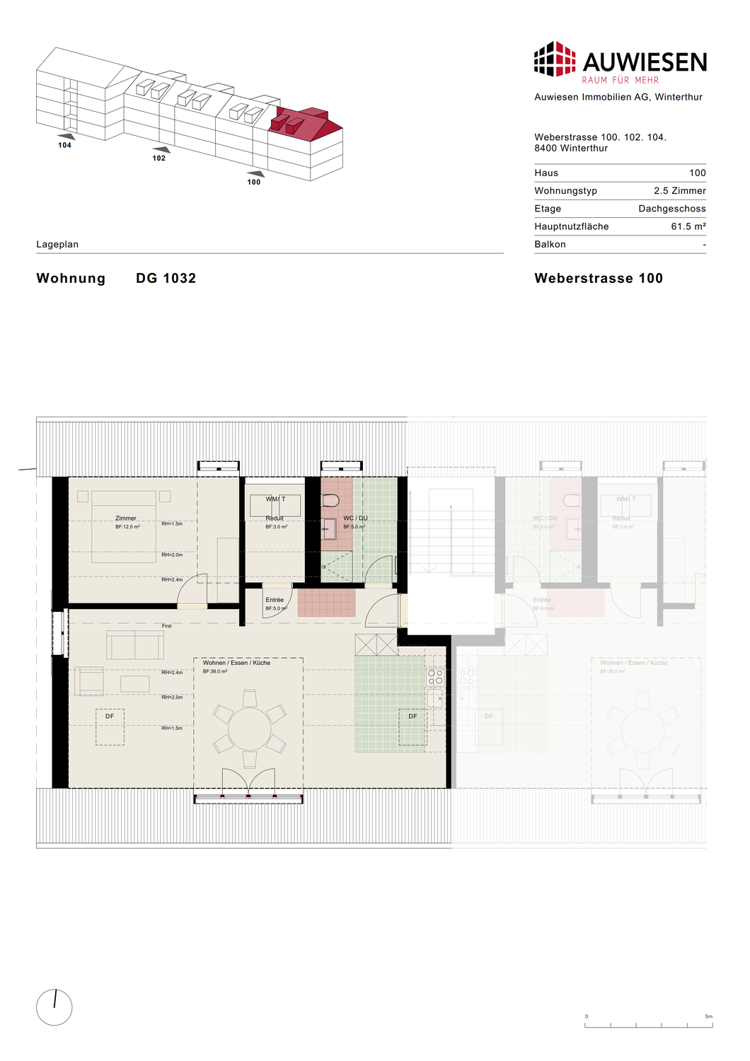 2 ½ rooms roof flat, foto 4 di 4