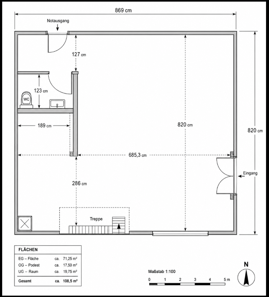 100-100m² commercial