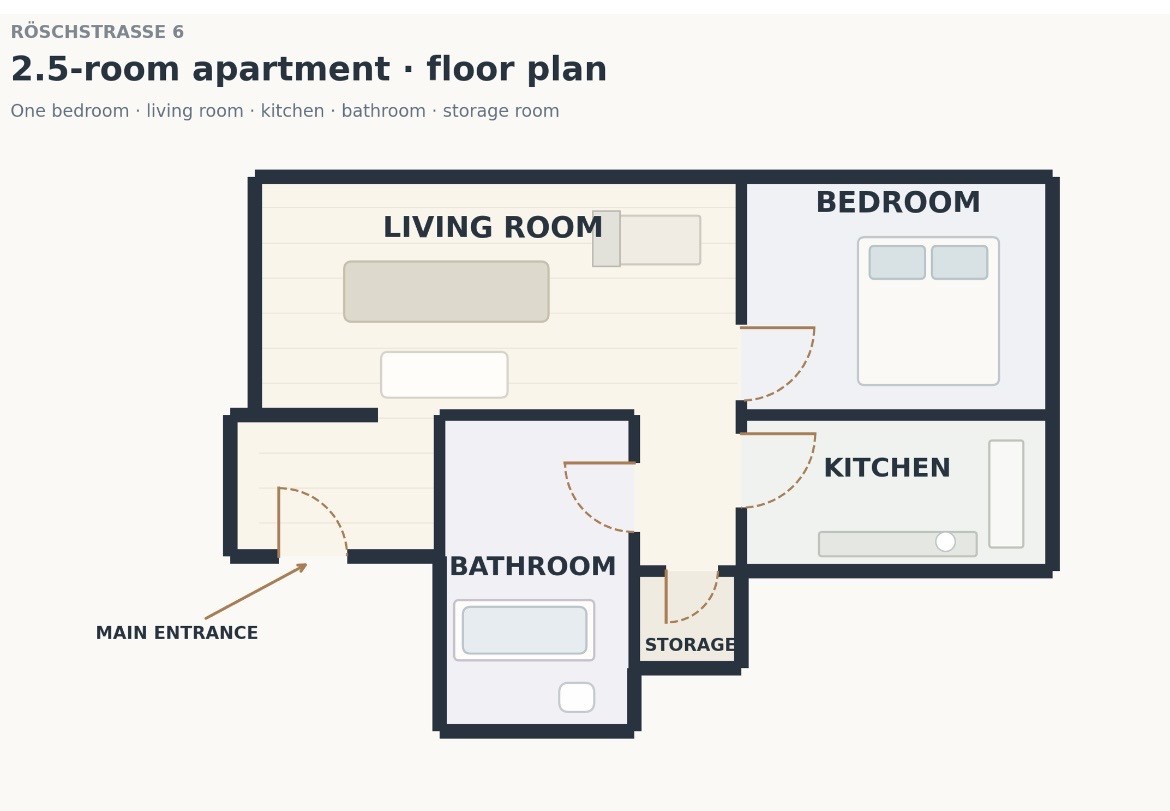 1 ½ rooms apartment