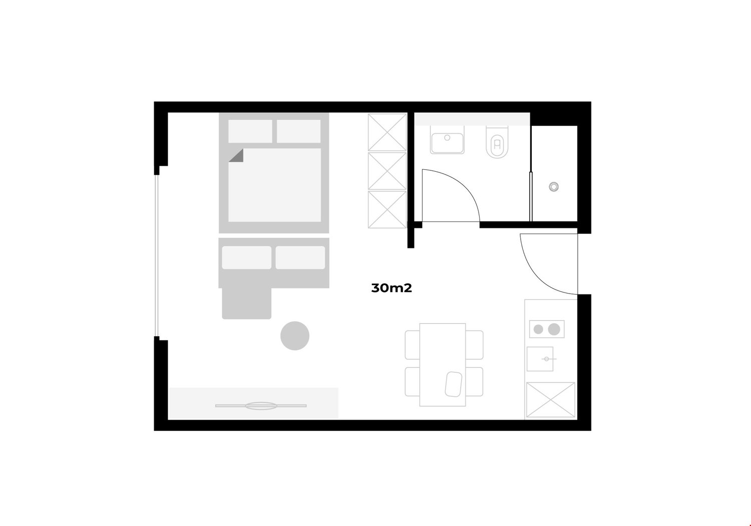 Appartement meublé de 1 ½ pièces