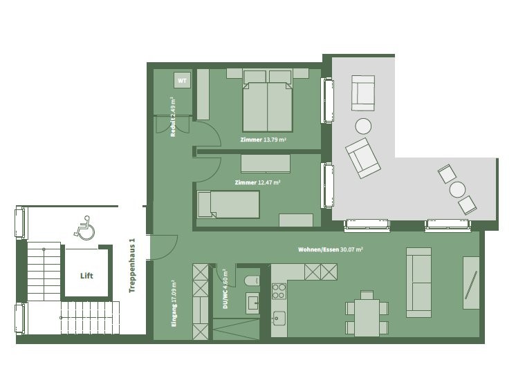 2 ½ rooms apartment
